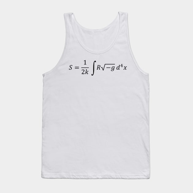 Einstein-Hilbert Action - General Relativity And Physics Tank Top by ScienceCorner